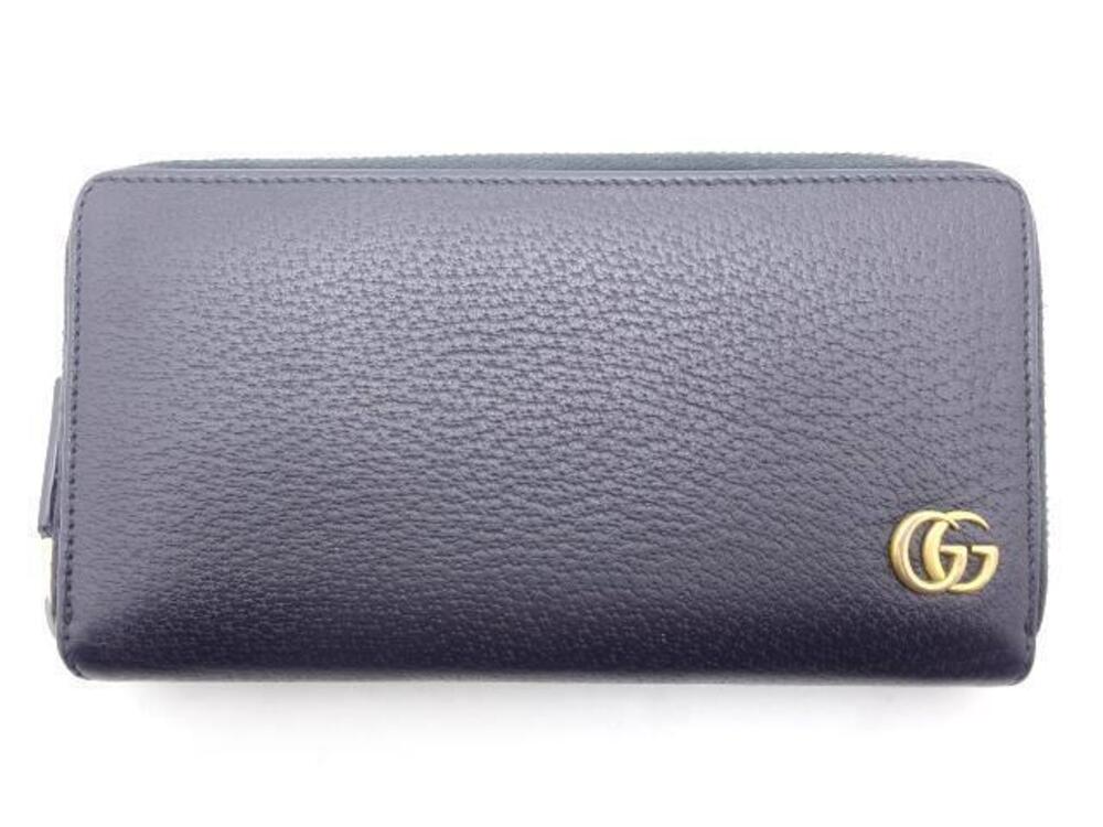 Gucci GG Marmont Zip Around Wallet Black Leather
